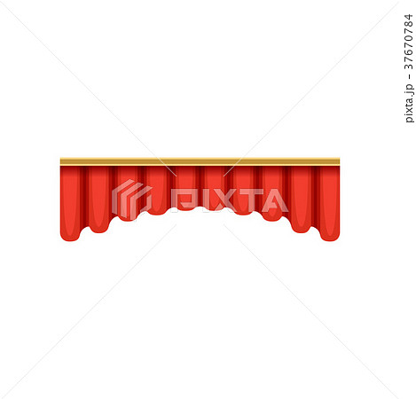 Red silk or velvet pelmets for theater stage or 37670784