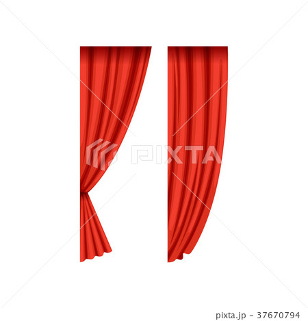Two red silk or velvet theatrical curtains for 37670794