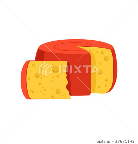 Rounded cylinder Holland Edam cheese covered with 37671148