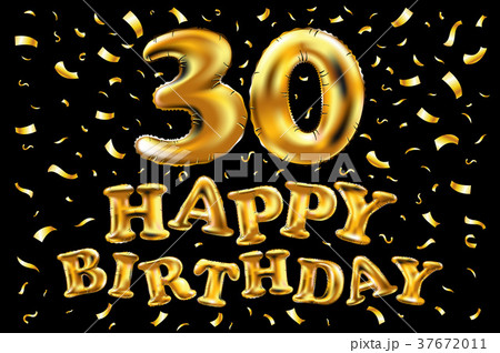 Vector gold foil 30th birthday. Calligraphy l 37672011