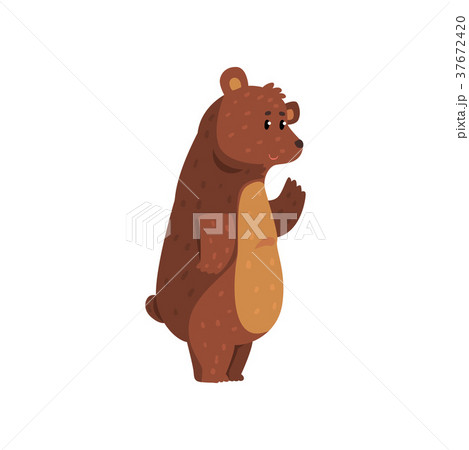 Friendly smiling bear waving his paw. Funny 37672420