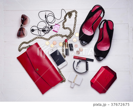 Top view of essential modern young lady or girl  37672675