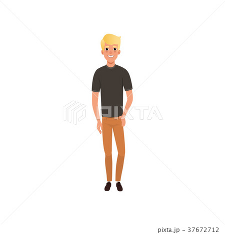 Handsome blond guy posing isolated on white 37672712