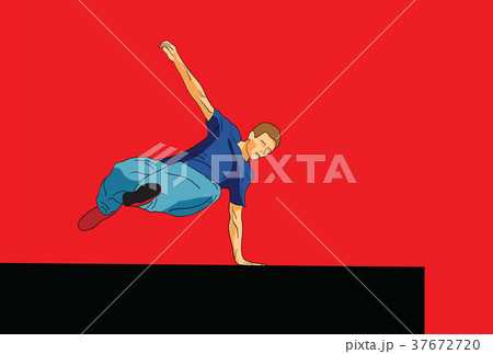Parkour. The man is jumping. Parkour. The man is jumping. 37672720