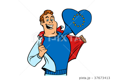 EU patriot man isolated on white background EU patriot man isolated on white background 37673413