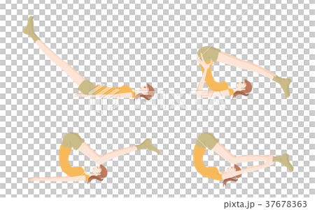 ヨガをする女性のイラスト 37678363