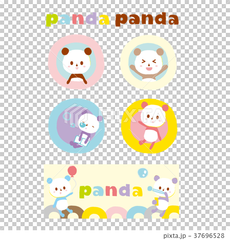 パステルカラーのパンダのアイコン・文字 37696528