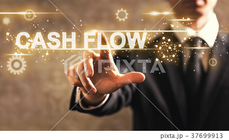 Cash Flow text with businessman Cash Flow text with businessman 37699913