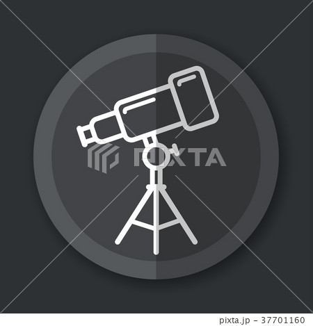 telescope grey icon flat concept 37701160