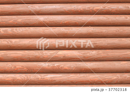 ログハウス 丸太の壁 背景資材の写真素材