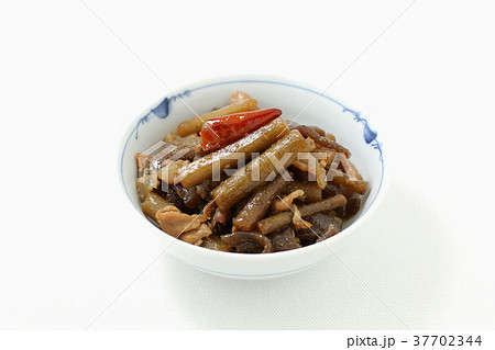 根菜の煮物、まるごぼうとコンニャク豚肉の甘辛煮 37702344