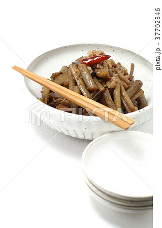 根菜の煮物、まるごぼうとコンニャク豚肉の甘辛煮 37702346