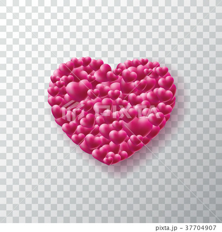 Valentines Day Background with lot of glossy heart 37704907
