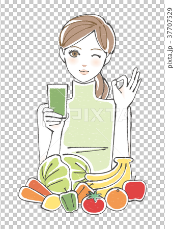 Smoothie vegetables fruits women <green> 37707529
