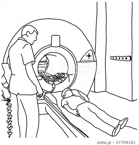 boy patient undergoing CT Scan in hospital  37709181