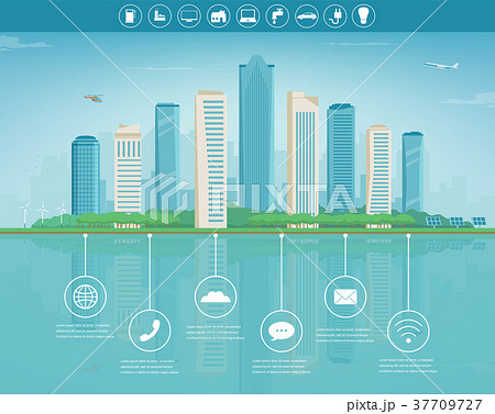 City infographic. Modern city with infographic 37709727