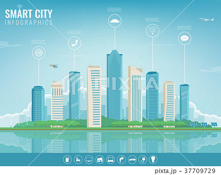 City infographic. Modern city with infographic 37709729