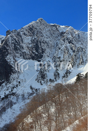 一ノ倉沢から冬の谷川岳を見る 一ノ倉沢から冬の谷川岳を見る 37709794