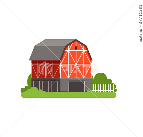 Red Barn Farm Agricultural Building Countrysideのイラスト素材