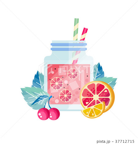 Delicious summer cocktail with cherry, lemon and 37712715
