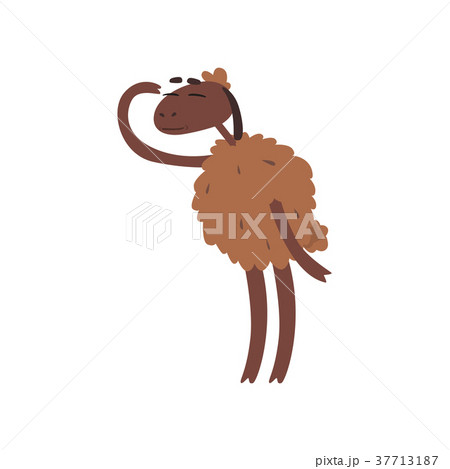 Funny sheep character standing on two legs and 37713187