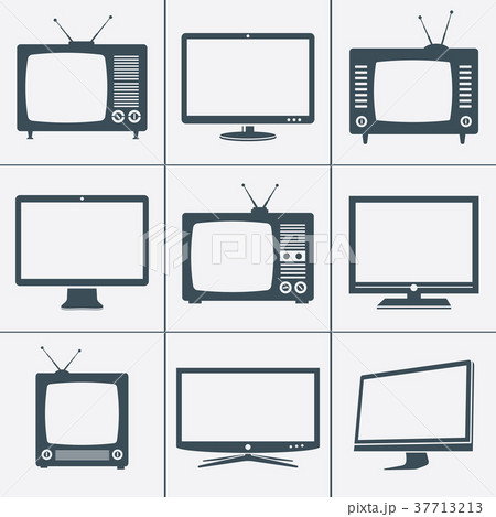 Modern and Retro TV icons Modern and Retro TV icons 37713213