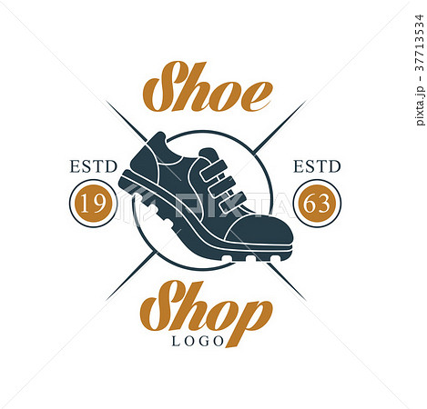 Shoe shop logo, estd 1963, vintage badge for 37713534