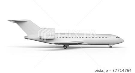 Passenger plane BOEING 727 3D render on a white 37714764