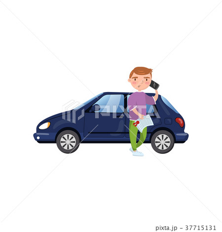 Man holding insurance document and talking by Man holding insurance document and talking by 37715131