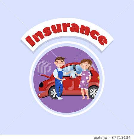 Young woman repairing injured car at mechanic, car 37715184