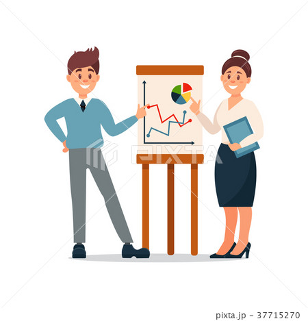 Business people explaining information graphics on Business people explaining information graphics on 37715270