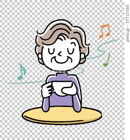 高級女士：放鬆，喝咖啡 37715585