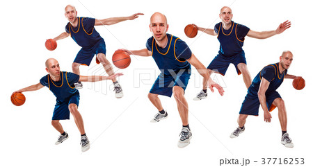 Full length portrait of a basketball player with Full length portrait of a basketball player with 37716253