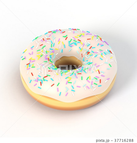 Delicious donut with vanilla icing and sprinkles Delicious donut with vanilla icing and sprinkles 37716288
