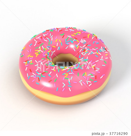 Delicious donut with pink icing and sprinkles Delicious donut with pink icing and sprinkles 37716290