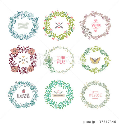 Set of colorful wreath 37717346