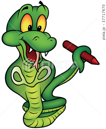 Snake Holding Red Pencil 37717670