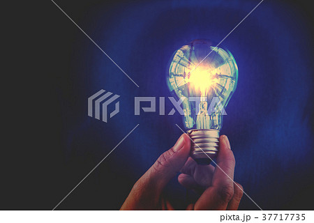 Bulb with lighting. Idea and Creative concept 37717735