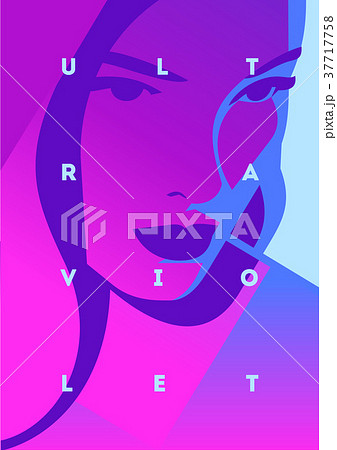Fashion portrait of a model girl and neon light 37717758
