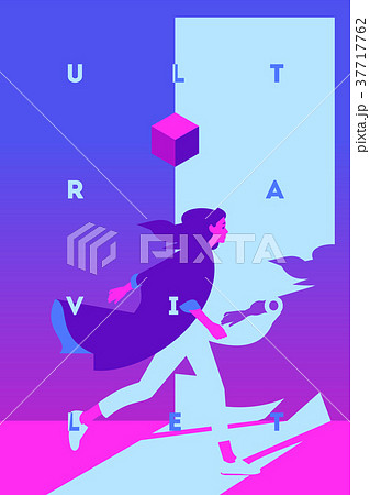 Fashion portrait of a model girl and neon light Fashion portrait of a model girl and neon light 37717762