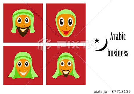 assembly of flat icons on theme Arabic business 37718155