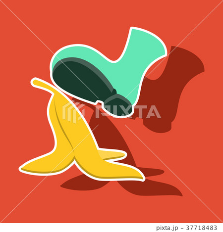 realistic paper sticker on theme humor banana peel realistic paper sticker on theme humor banana peel 37718483