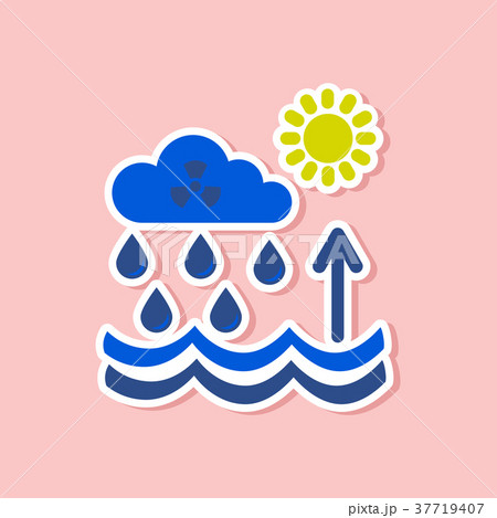 paper sticker on stylish background of Radioactive 37719407