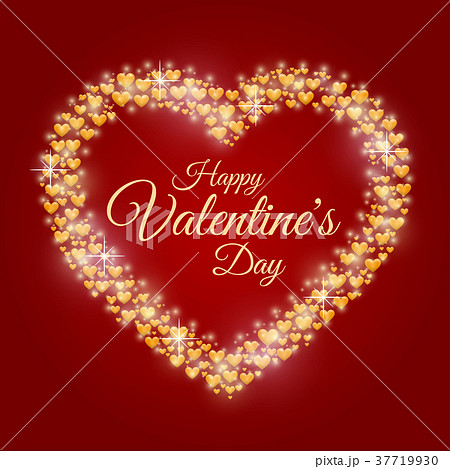 Hearts frame Valentine's day. Vector illustration 37719930