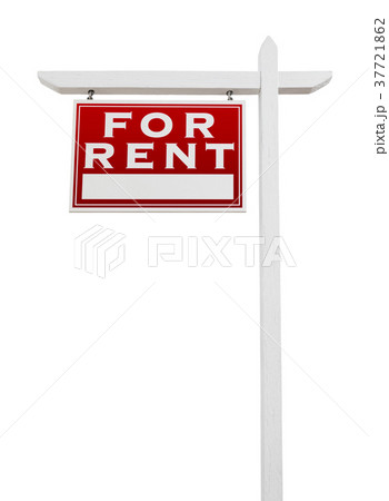 Left Facing For Rent Sign Isolated on White Left Facing For Rent Sign Isolated on White 37721862