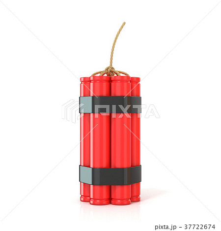 Red dynamite sticks - TNT with wick, standing. 3D 37722674