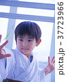 空手の演武のまねをする男の子 37723966