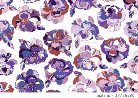 Bright seamless pattern with beautiful ranunculus  37726530