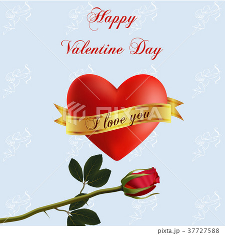 A voluminous red heart tied with a ribbon with an 37727588