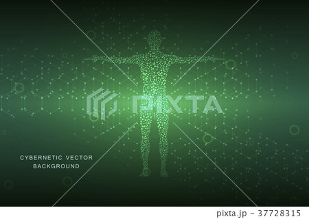 Vector human body with molecules DNA. Medicine 37728315